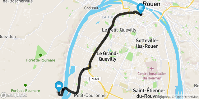 Itinéraire vers Rouen