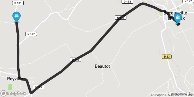 Itinéraire vers Bacqueville-en-Caux