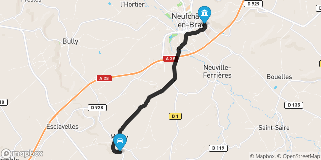 Itinéraire vers Neufchâtel-en-Bray