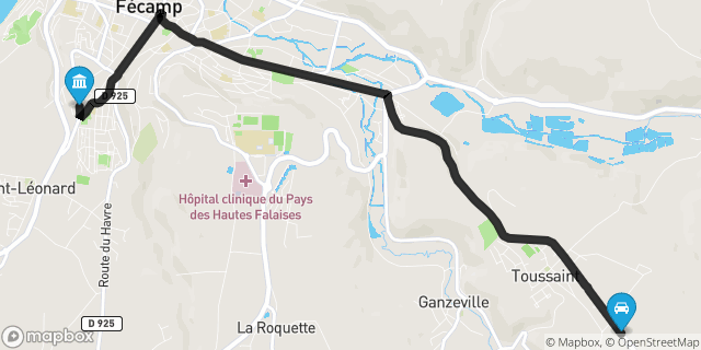 Itinéraire vers Fécamp