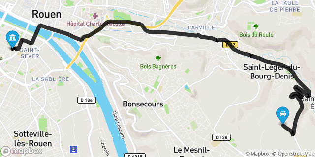 Itinéraire vers Rouen