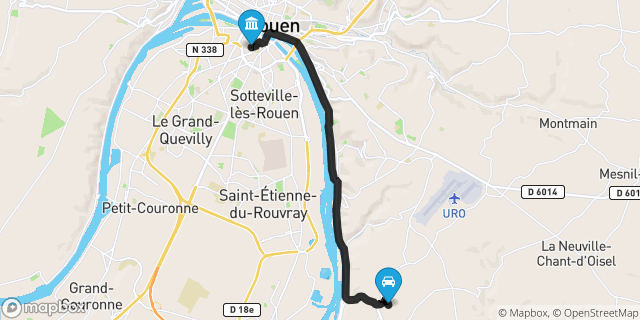 Itinéraire vers Rouen