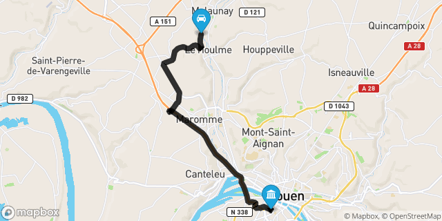 Itinéraire vers Rouen