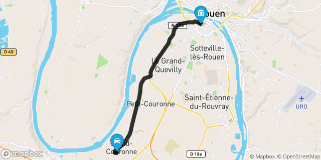 Itinéraire vers Rouen