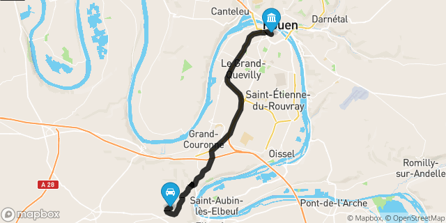 Itinéraire vers Rouen