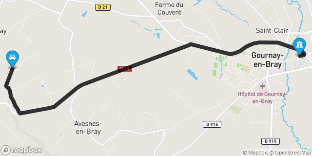 Itinéraire vers Gournay-en-Bray