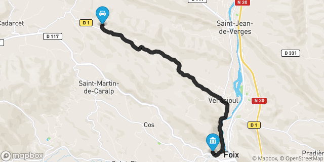 Itinéraire vers Foix