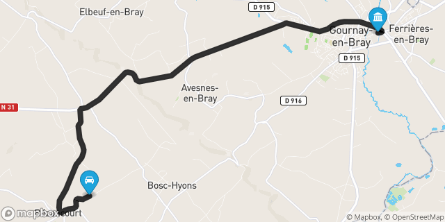 Itinéraire vers Gournay-en-Bray