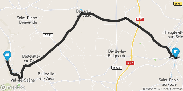 Itinéraire vers Auffay