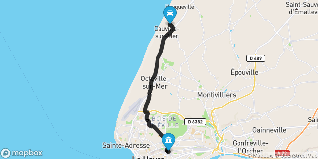 Itinéraire vers Le Havre