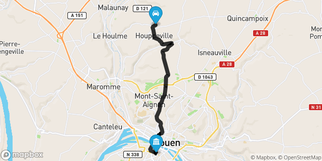 Itinéraire vers Rouen