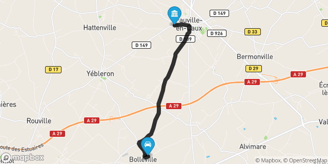 Itinéraire vers Fauville-en-Caux
