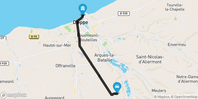 Itinéraire vers Dieppe