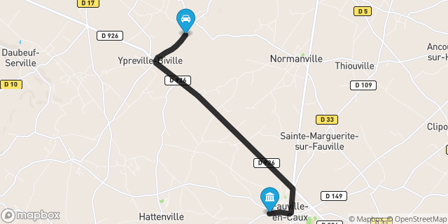 Itinéraire vers Fauville-en-Caux