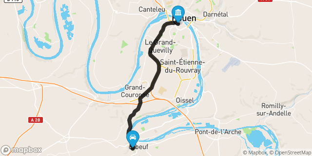 Itinéraire vers Rouen