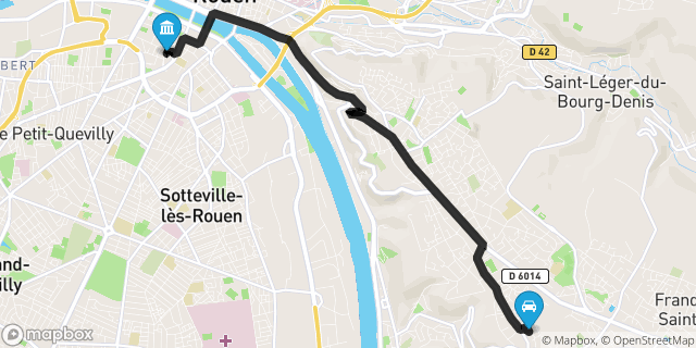 Itinéraire vers Rouen