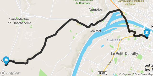 Itinéraire vers Rouen