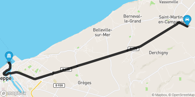 Itinéraire vers Dieppe