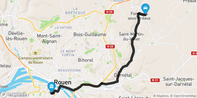 Itinéraire vers Rouen