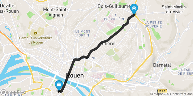 Itinéraire vers Rouen