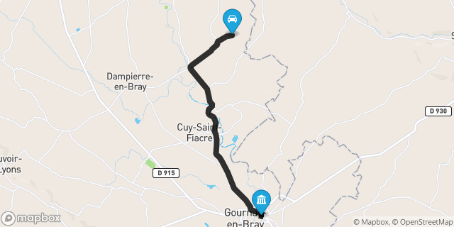 Itinéraire vers Gournay-en-Bray