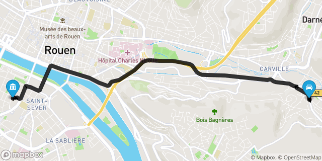 Itinéraire vers Rouen