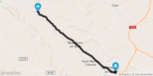 Itinéraire vers Neufchâtel-en-Bray