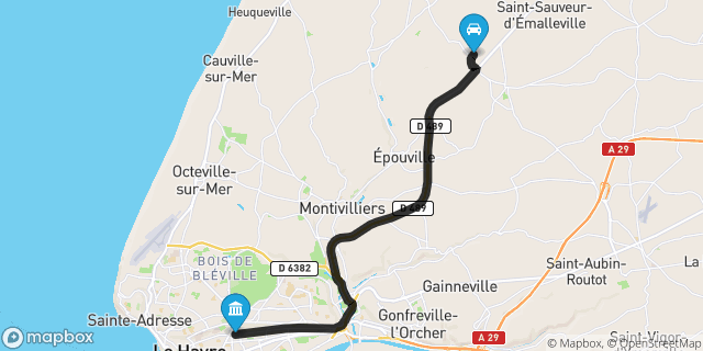 Itinéraire vers Le Havre