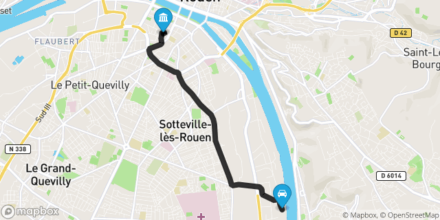 Itinéraire vers Rouen
