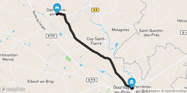 Itinéraire vers Gournay-en-Bray