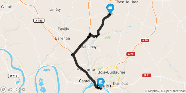 Itinéraire vers Rouen