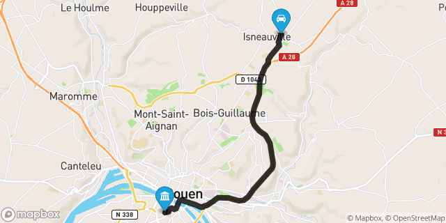 Itinéraire vers Rouen