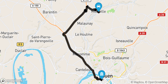 Itinéraire vers Rouen