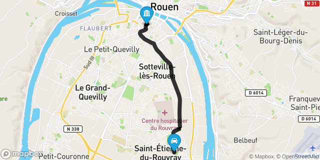 Itinéraire vers Rouen