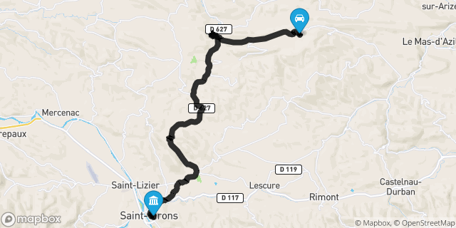 Itinéraire vers Saint-Girons