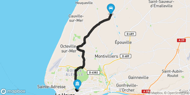 Itinéraire vers Le Havre