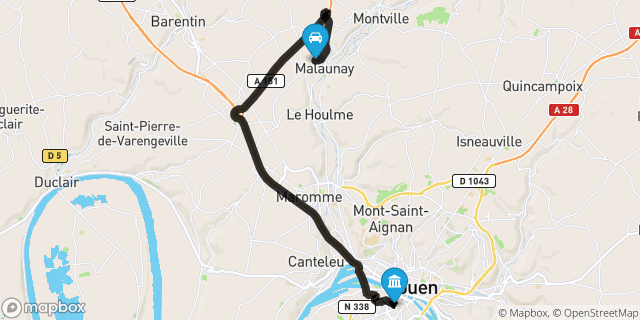 Itinéraire vers Rouen