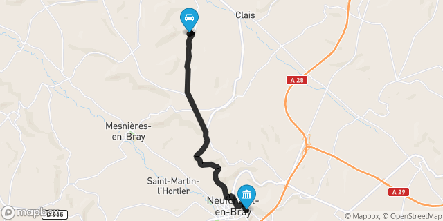 Itinéraire vers Neufchâtel-en-Bray