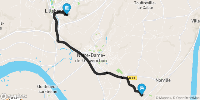 Itinéraire vers Lillebonne