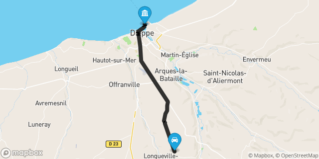 Itinéraire vers Dieppe