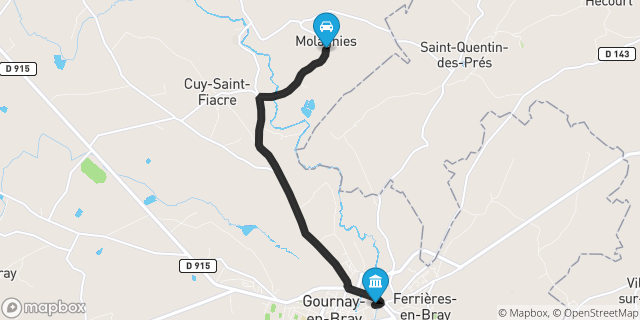 Itinéraire vers Gournay-en-Bray
