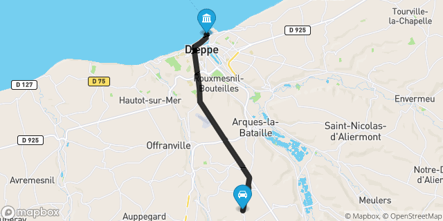 Itinéraire vers Dieppe