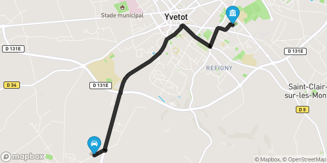 Itinéraire vers Yvetot