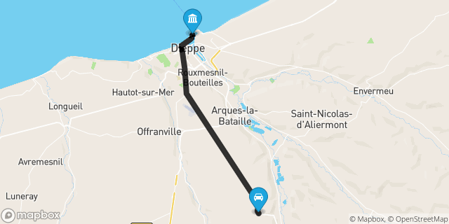 Itinéraire vers Dieppe
