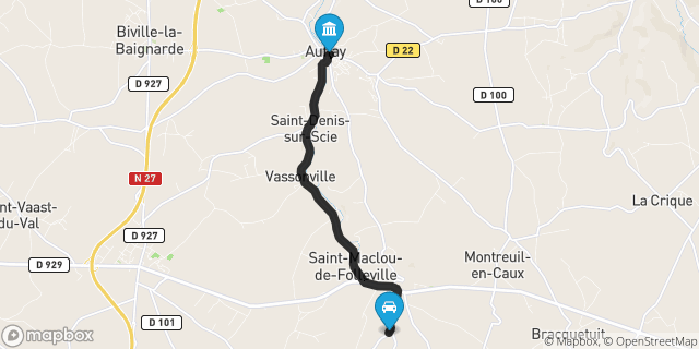Itinéraire vers Auffay