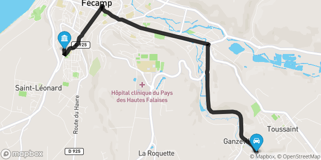 Itinéraire vers Fécamp