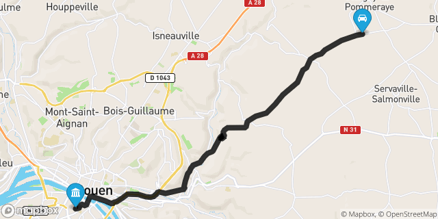 Itinéraire vers Rouen