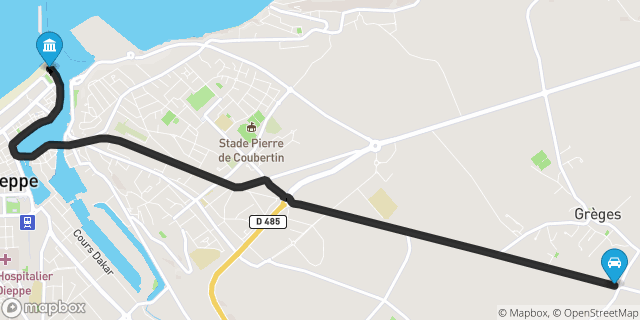 Itinéraire vers Dieppe