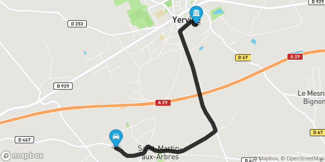 Itinéraire vers Yerville