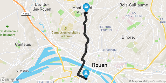 Itinéraire vers Rouen